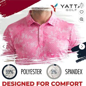Yatta Golf Mens Standout Performance Short Sleeve Golf Polo Shirt NWT